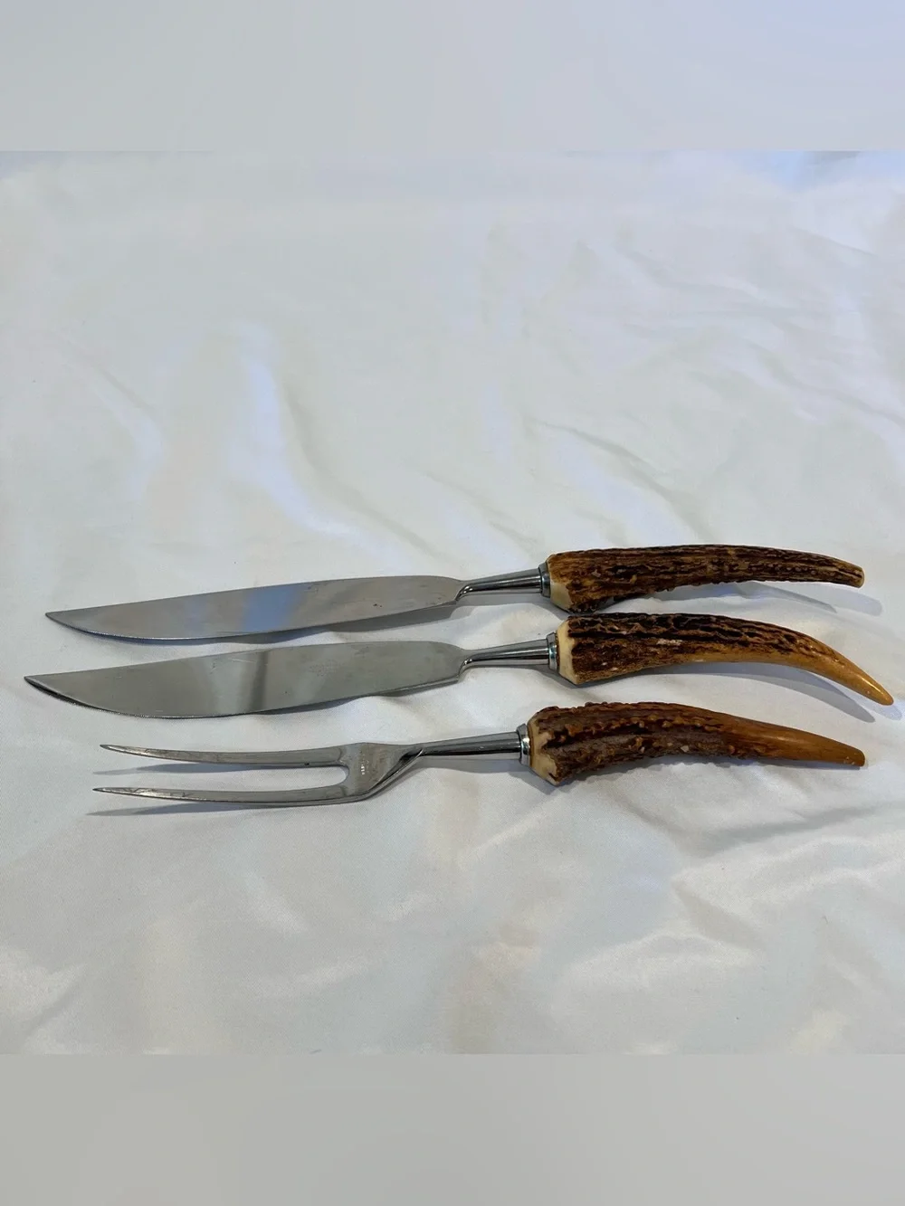 Anton Wingen Jr Solingen Germany Stag Handle 3 Pc Carving Set